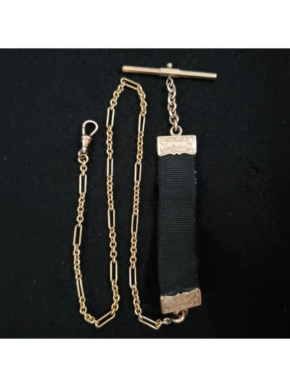 Vintage Victorian Pocket Watch Fob Chain Ribbon Hayward READ
